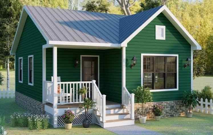 Charming Green Tiny House