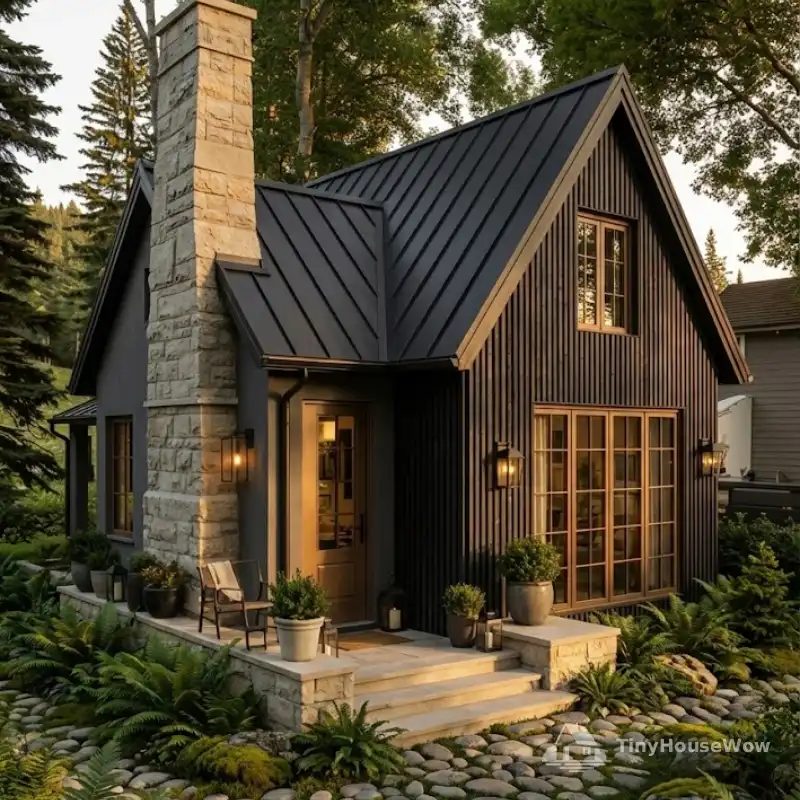 Modern Tiny House with Moody Elegance