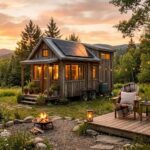 Peaceful off-grid tiny home surrounded by nature